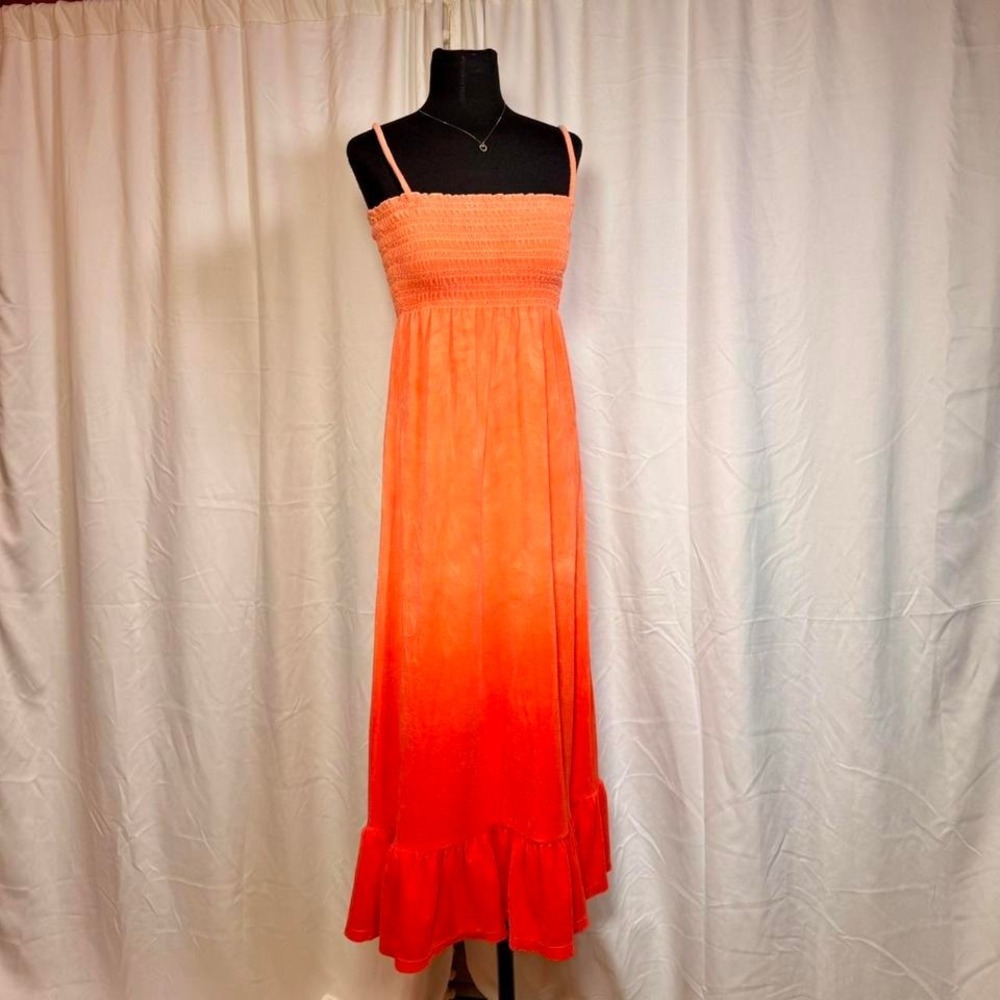 Juicy Couture velour ombré maxi‎ dress peach orange Size S